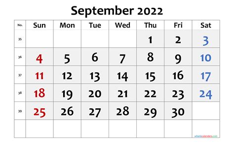 Printable Calendar September 2022 6 Templates