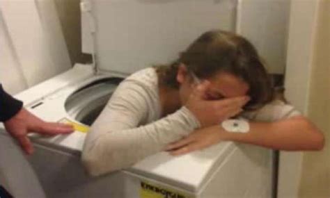 Hilarious Girl Stuck In Washing Machine While Playing Hide And Seek