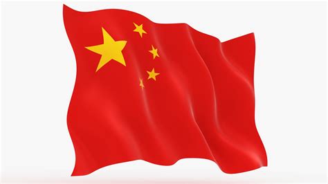 Realistic China Flag 3d Model Turbosquid 1613370