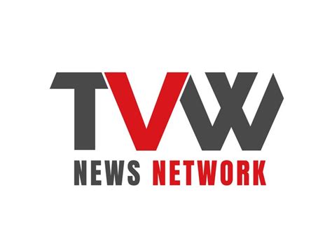 The Tv News Network Logo With Red And Black Letters On It Against A