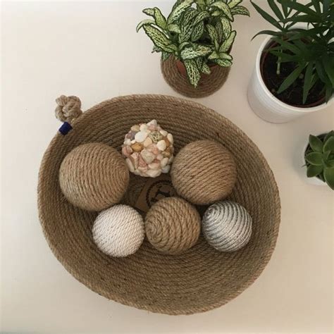 Jute Basket Rope Bowl Handmade Rustic Rope Bowl By Cocomilio Handmade