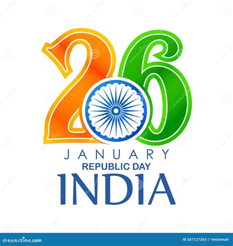 Tricolor Banner With Indian Flag For 26th January Happy Republic Day Of