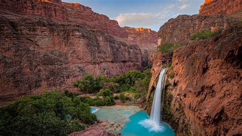 Havasu Falls Before Sunset View From Above Grand Canyon Supai