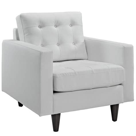Modway Empress 3 Piece Leather Tufted Sofa Set In White Homesquare