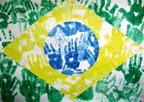 Bandeira Do Brasil Pintura De Mãos Flag Crafts Art Activities Arts