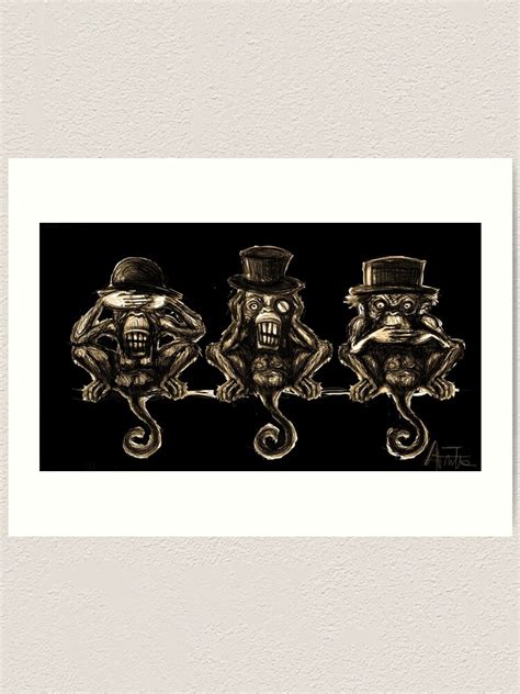3 Wise Monkeys Art Print By 00anita00 Redbubble