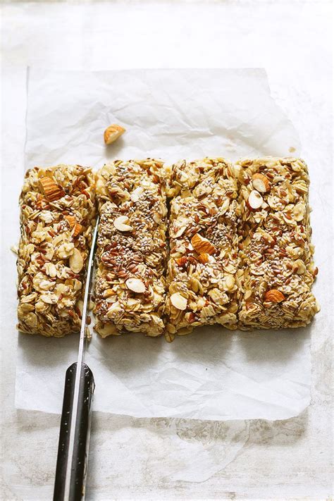 Gluten free school lunch treat. No-Bake Chewy Granola Bars With Almonds, Flax and Chia ...