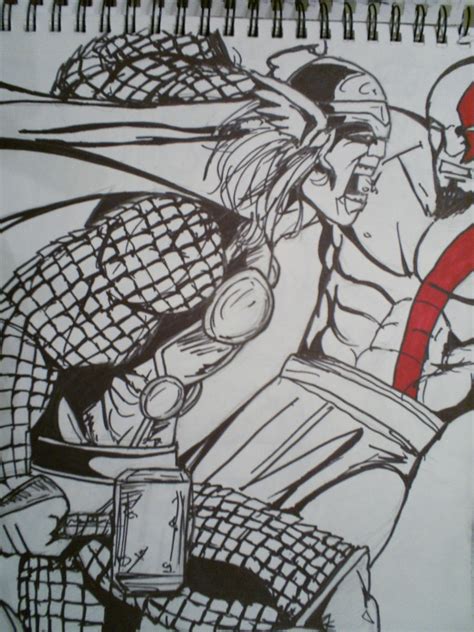 Thor Vs Kratos Ink By Papabear7 On Deviantart