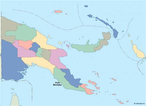 Papua New Guinea Political Map Eps Illustrator Map Vector World Maps