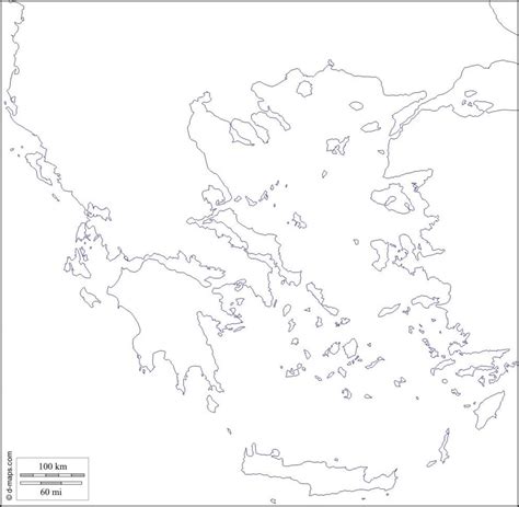 Mapa En Blanco De Grecia Grecia Mapa En Blanco El Sur De Europa