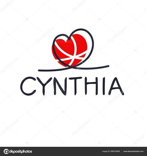 Cynthia Calligraphy Name Vector Illustration Stock Vector By