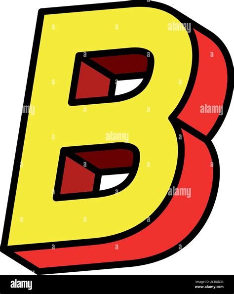 3d B Letter Design Lettering Typography Retro And Comic Theme Vector