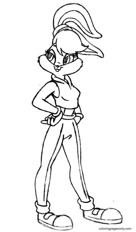 stylish lola bunny coloring page free printable coloring pages
