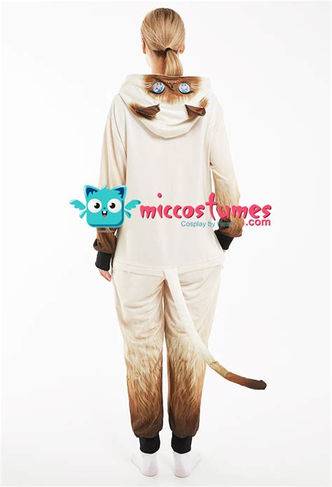Siamese Cat Homewear Onesie Pajama Women Adult Kigurumi Hooded