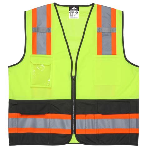 Safety Vest Ansi 107 Class 2 4 Orangesilver Reflective Stripes Solid Frontmesh Back Lime