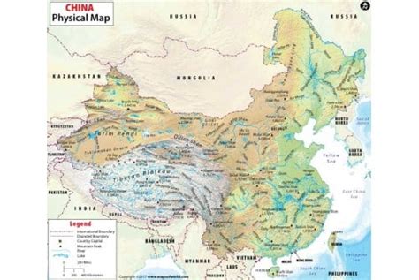 Physical Map Of China China Physical Map