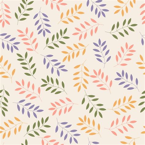 Premium Vector Colorfull Leaves On Background Seamless Pattern