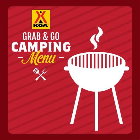 Grab And Go Camping Menu | KOA Camping Blog | Camping menu, Easy camping meals, Camping meals