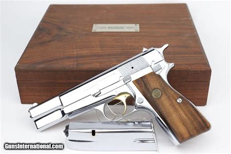 Mint Nickel Browning Hi Power Centennial 9mm W Walnut Case