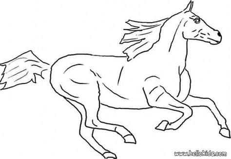 Horse and chick with bow. Galloping wild horse coloring pages - Hellokids.com