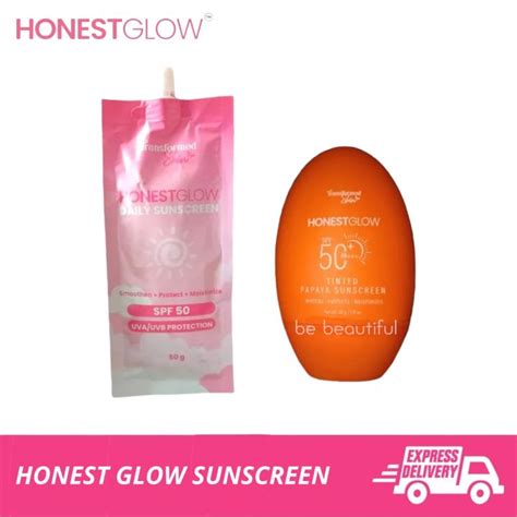 Honest Glow Daily Sunscreen Spf50 50grams Honest Glow Tinted Papaya