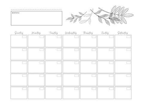Monthly Calendar Printable Individual Month Planner Etsy