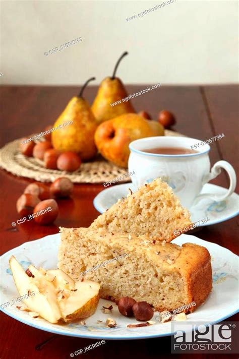 Pear And Hazelnut Cake Stock Photo Picture And Low Budget Royalty