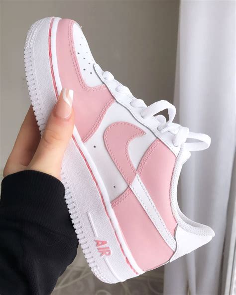 Pink Air Force One Custom Mens 125 Nike Shoes Girls Cute Nike Shoes Preppy Shoes