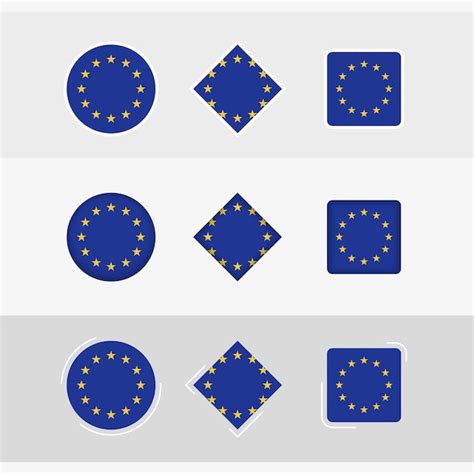 Premium Vector European Union Flag Icons Set Vector Flag Of European