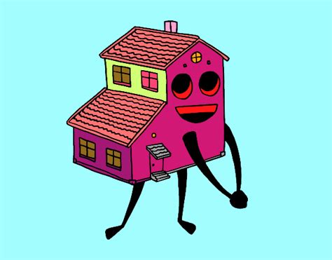 Desenho De Casa Sorrindo Pintado E Colorido Por Usuário Não Registrado