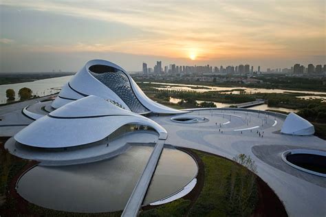 Emerging From The Landscape Is The Undulating Harbin Opera