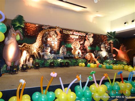 The decorations match your theme. Svm Events : Madagascar theme 3D for 1st Birthday Party ...