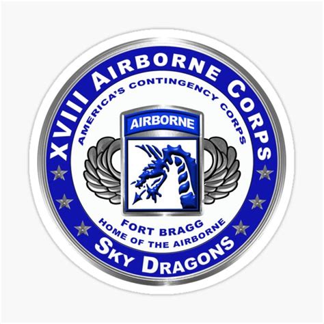 Xviii Airborne Corps Sky Dragons Sticker For Sale By Soldieralways