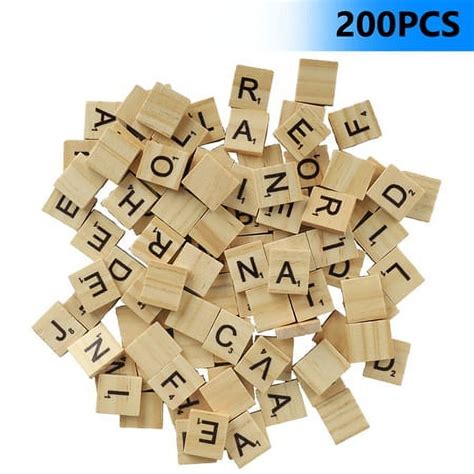 Wood Letter Tiles 100pcs A Z Capital Letters Scrabble Tiles For