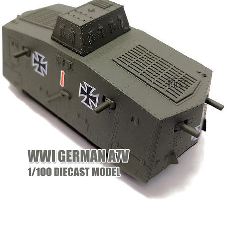 Wwi German A7v 1100 Diecast Model Finished Tank We Offer A Premium