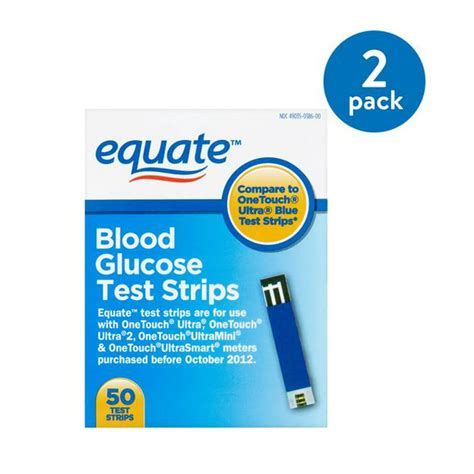 2 Pack Equate Blood Glucose Test Strips 50 Ct