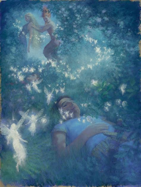 The Four Lovers Sleep In The Wood Pastel On Paper By Christian