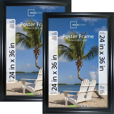 Mainstays 24x36 Wide Black Poster And Picture Frame Set Of 2 Walmart