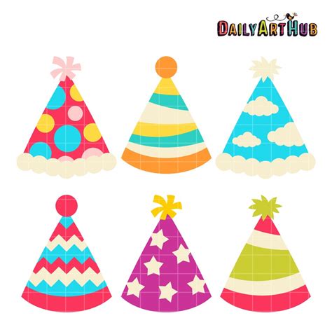 Party Hats Clip Art Set Daily Art Hub Graphics Alphabets And Svg