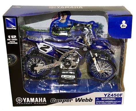 Newray Yamaha Yz450f Factory Racing Cooper Webb 2 Dirt Bike 112 Blue