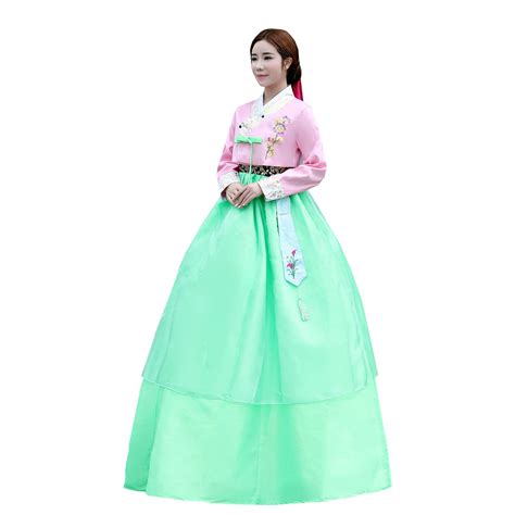 Buy Xinfu Women Korean Traditional Long Sleeve Hanboks Dancing Dress