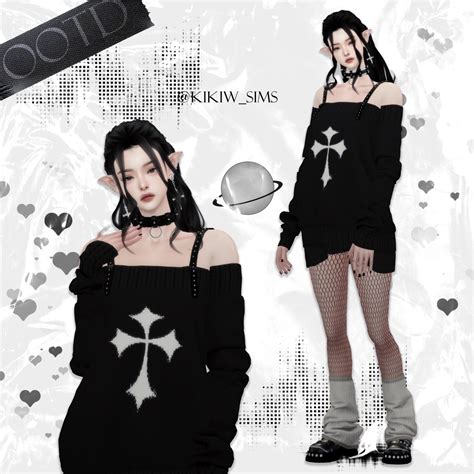 Kikiw Punk Sweater ♥new Mesh♥5 Colors♥base Game Compatible♥female