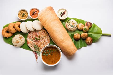 Group Of South Indian Food Like Masala Dosa Uttapam Idli Idly Wada Vada