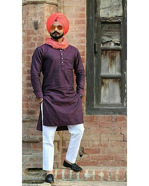 Purple Punjabi Love Kurta Pajama Men Punjabi Kurta Pajama Men Gents