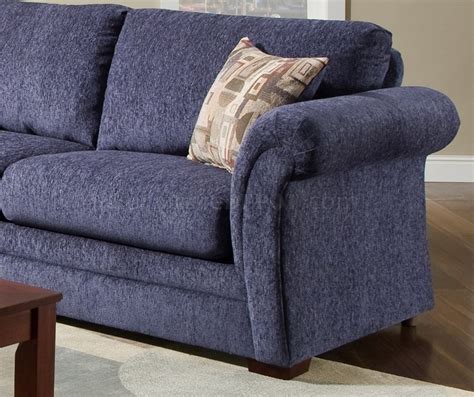 Plush Blue Fabric Casual Modern Living Room Sofa And Loveseat Set