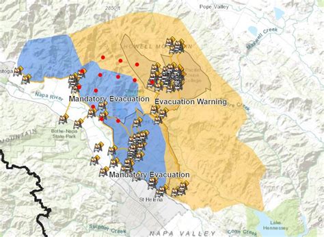 Evacuation Map Glass Fire In Napa County