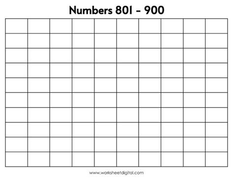 Number Charts 1 1000 Counting To 1000 Printable Black And Etsy