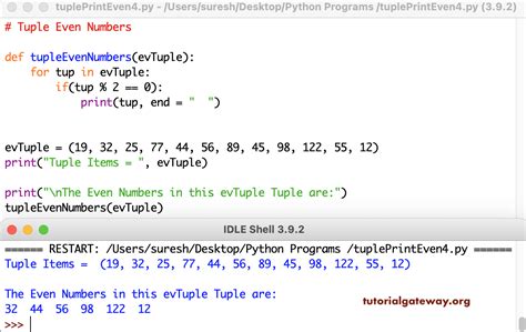 Python Program To Print Even Numbers In Tuple