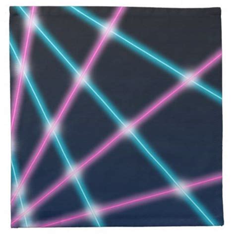 Cool 80s Laser Light Show Background Retro Neon Cloth Napkin Latar