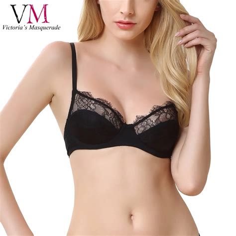 Victorias Masquerade Sexy Lace Decorated Thin Cup Bra Sheer Visible Sexy Underwire Intimate